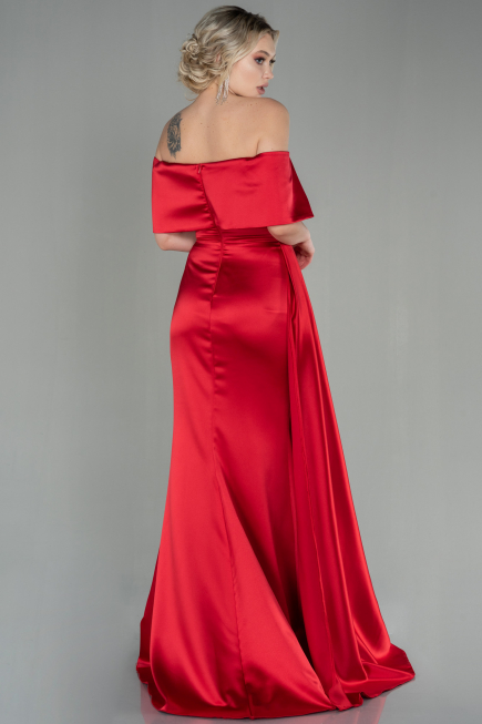 Abendkleid Lang Satin Rot ABU2893