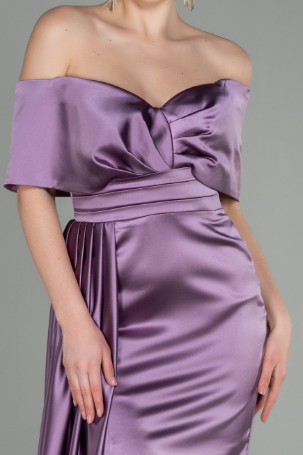 Abendkleid Lang Satin Lavendel ABU2893