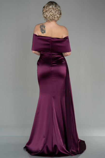 Abendkleid Lang Satin Kirschrot ABU2893