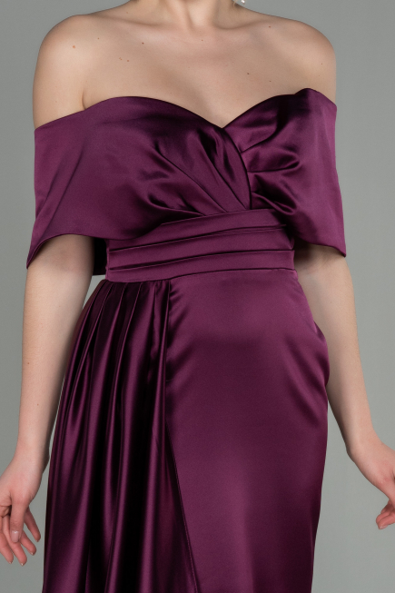 Abendkleid Lang Satin Kirschrot ABU2893