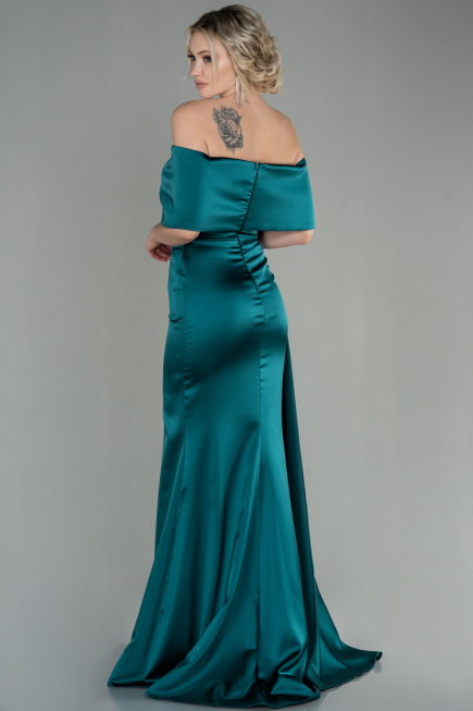 Abendkleid Lang Satin Smaragdgrün ABU2893