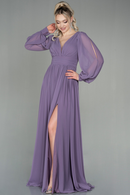 Standesamtkleid Lang Chiffon Lavendel ABU1702