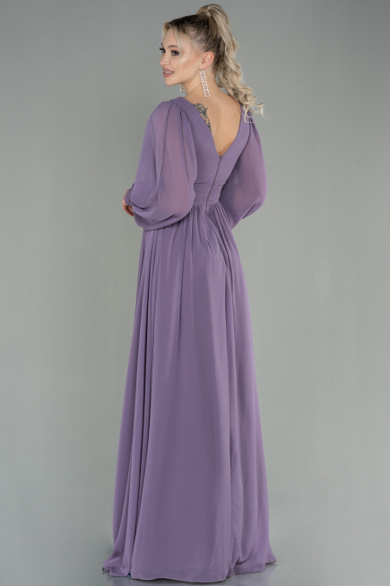 Standesamtkleid Lang Chiffon Lavendel ABU1702