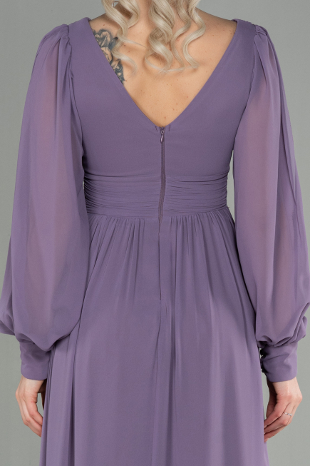 Standesamtkleid Lang Chiffon Lavendel ABU1702