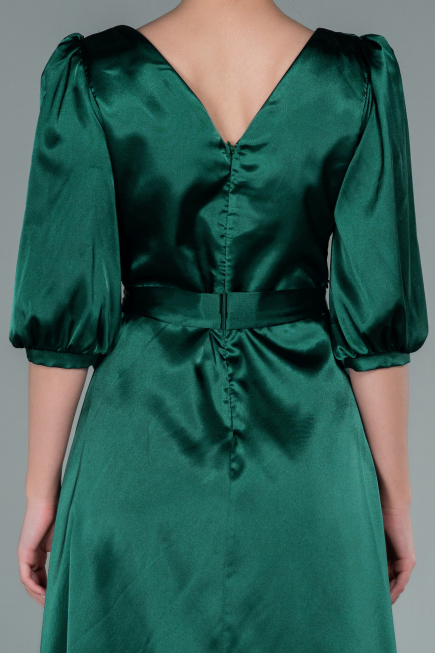 Partykleid Midi Satin Smaragdgrün ABK1409