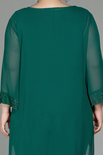 Smaragdgrün Abendkleid Chiffon Lang ABT083