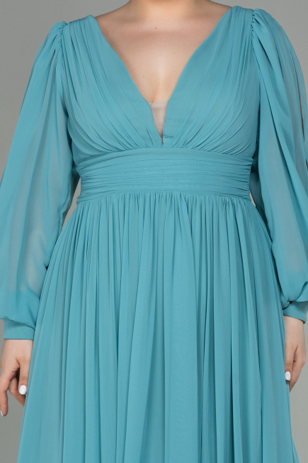 Minzgrün Kleider İn Großen Größen Chiffon Lang ABU1988