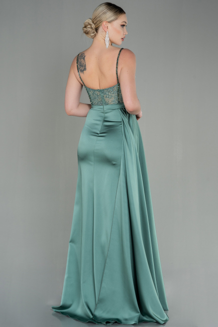 Türkis Abendkleid Satin Lang ABU2130