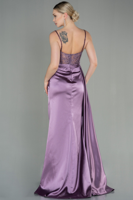 Lavendel Abendkleid Satin Lang ABU2130