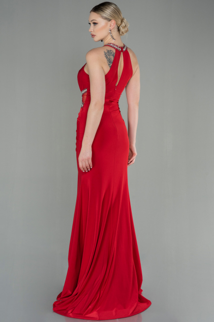 Abendkleid im Meerjungfrau-Stil Lang Rot ABU2940