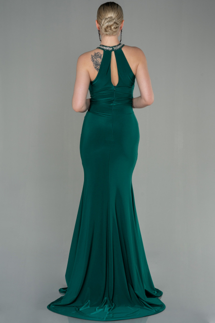 Abendkleid im Meerjungfrau-Stil Lang Smaragdgrün ABU2940