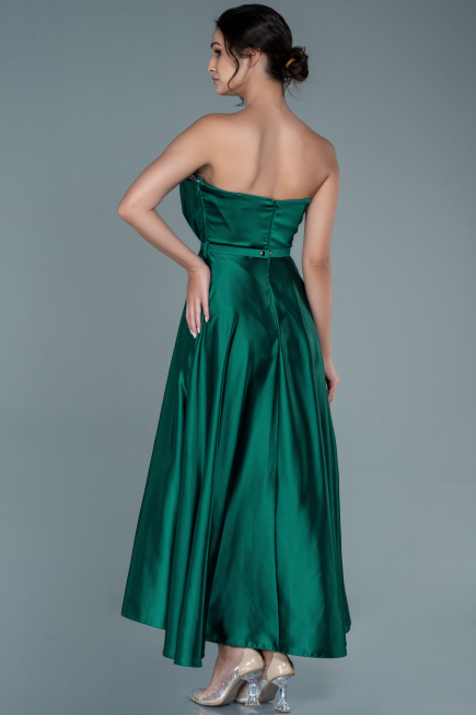 Abendkleid Midi Satin Smaragdgrün ABK1508