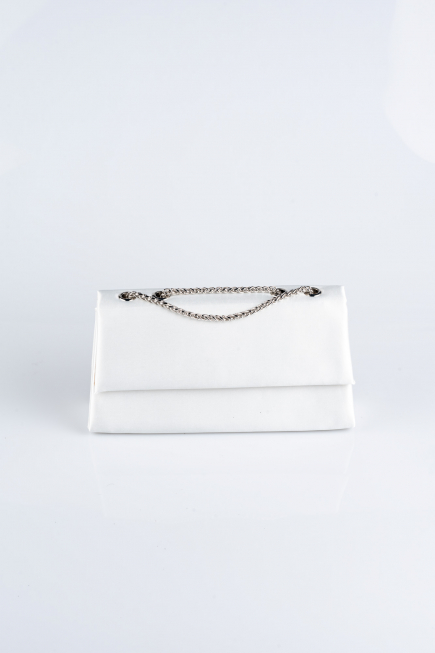 Abendtasche Satin Weiß SH818