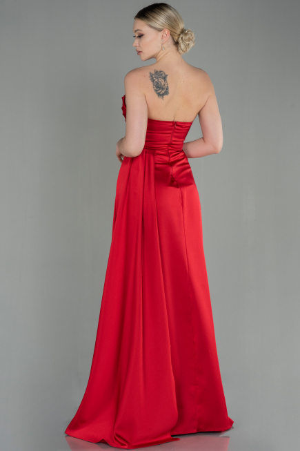 Abschlusskleid Lang Satin Rot ABU2965
