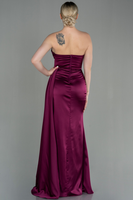 Abschlusskleid Lang Satin Kirschrot ABU2965