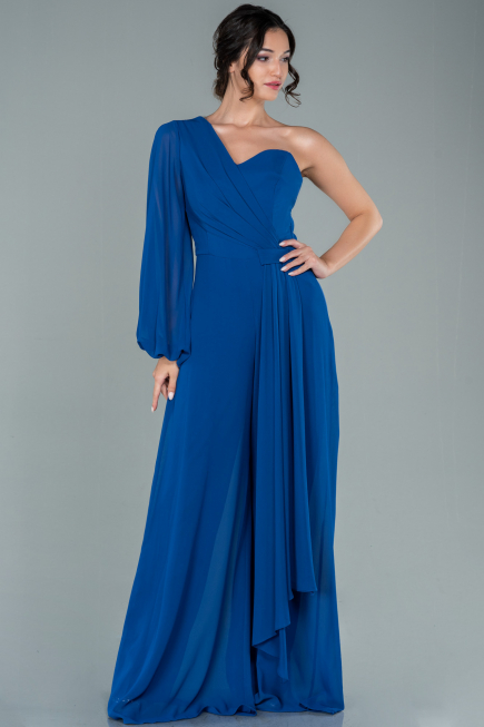 Partykleid Lang Chiffon Sächsischblau ABT078
