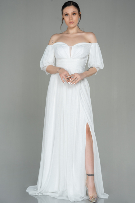 Abendkleid Lang Weiß ABU2983