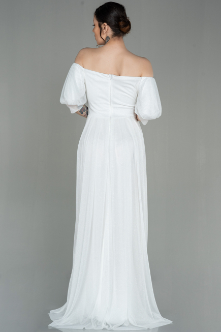 Abendkleid Lang Weiß ABU2983