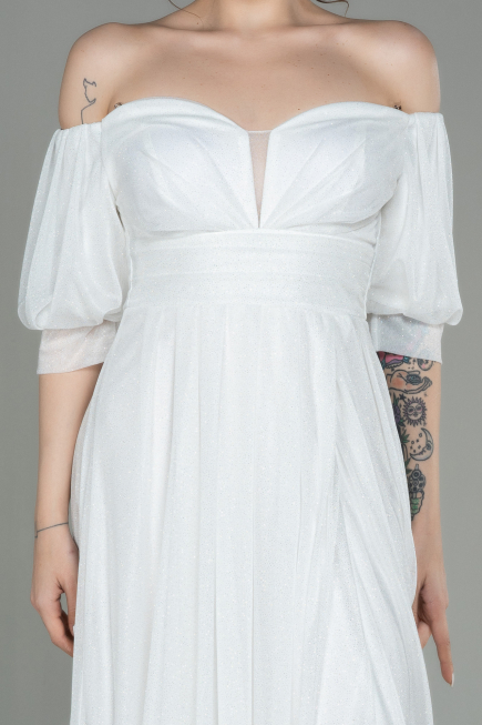Abendkleid Lang Weiß ABU2983