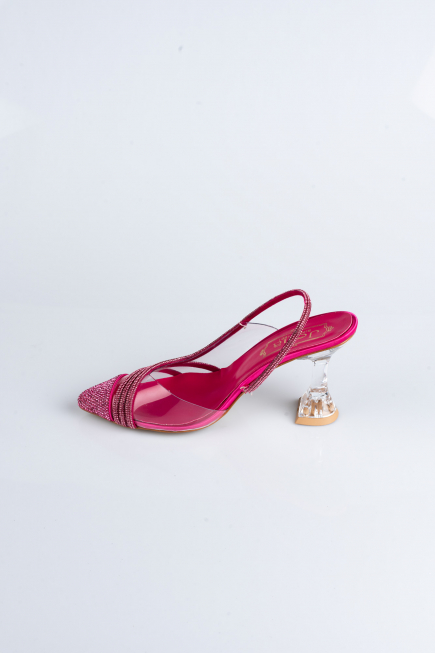 Fuchsie Party-Schuhe Steinbesetzt MJ1057