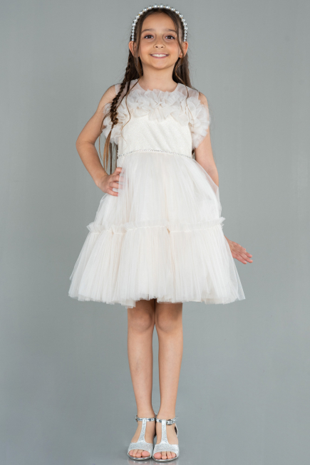 Abendkleid für Kinder Kurz Cappuccino ABK1707