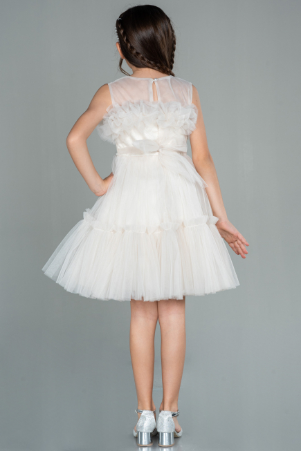 Abendkleid für Kinder Kurz Cappuccino ABK1707