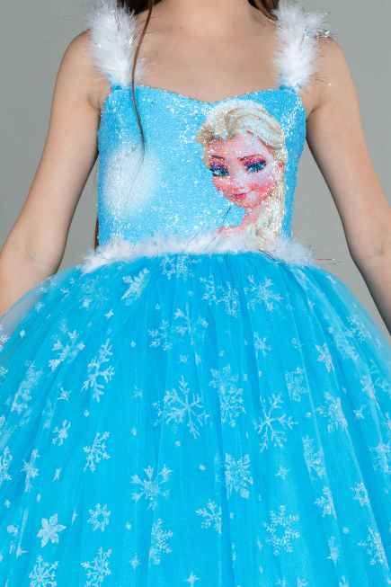 Abendkleid für Kinder Lang Blau ABU3028