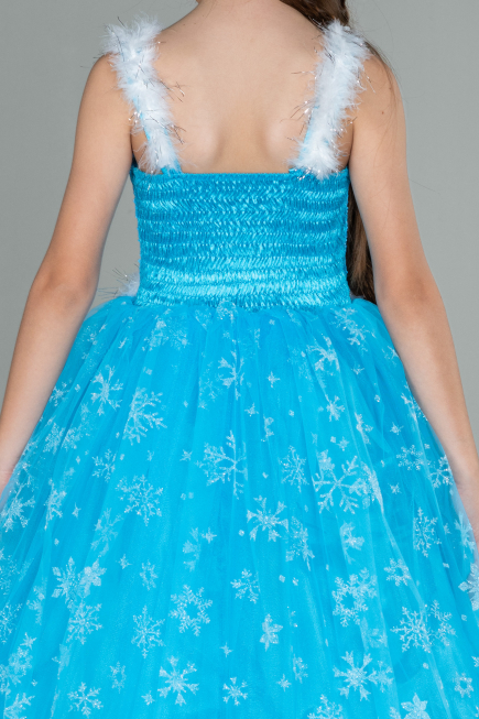 Abendkleid für Kinder Lang Blau ABU3028