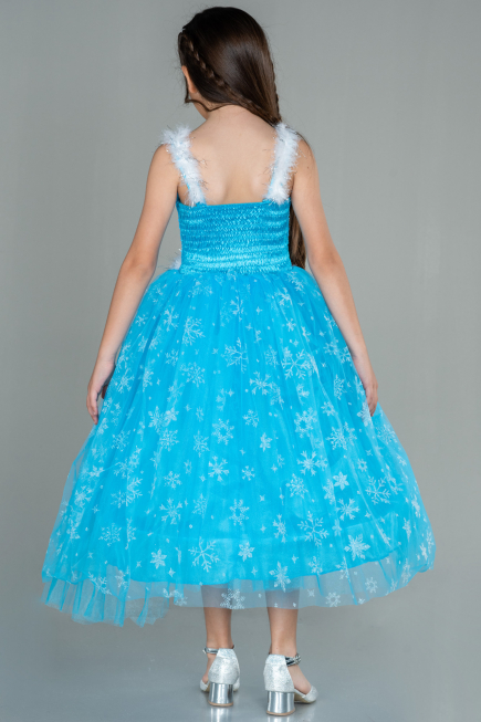 Abendkleid für Kinder Lang Blau ABU3028