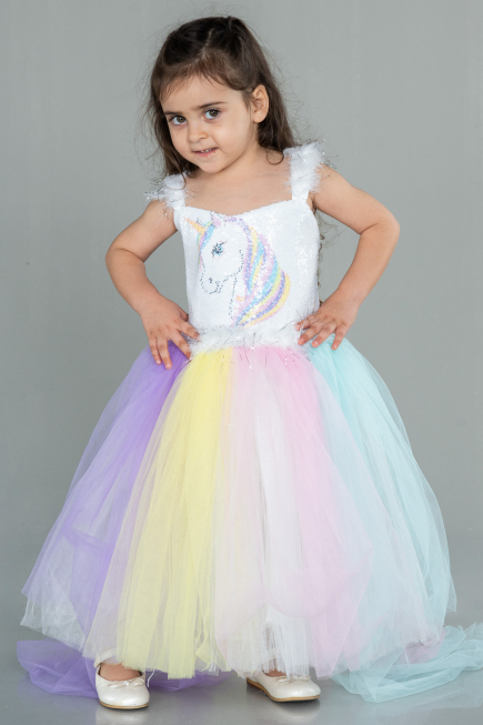 Abendkleid für Kinder Vorne Kurz-Hinten Lang Rins ABO098
