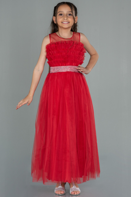 Abendkleid für Kinder Lang Rot ABU3032