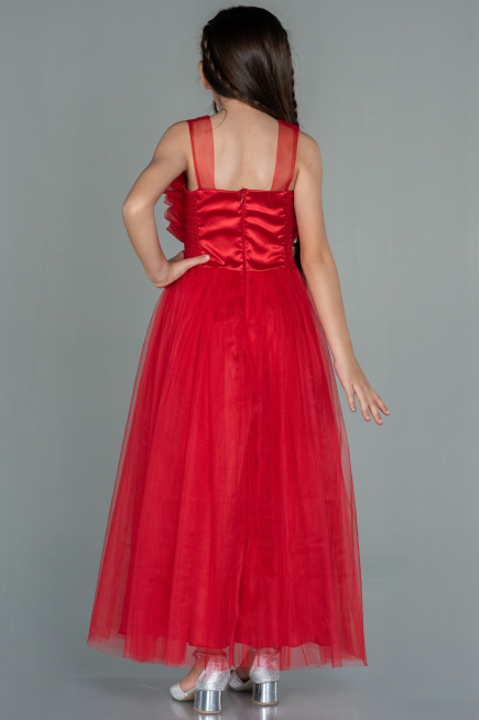 Abendkleid für Kinder Lang Rot ABU3032