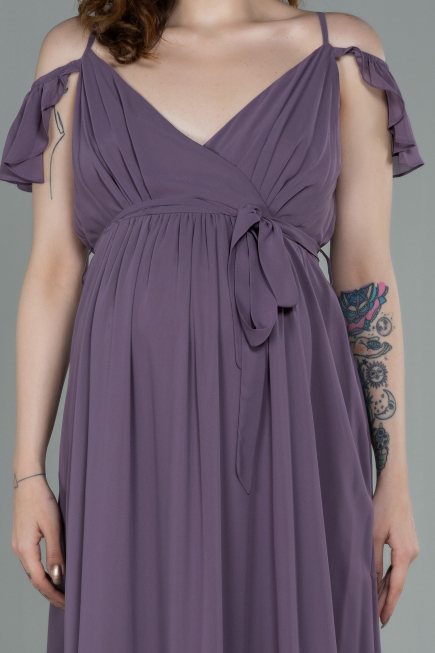 Abendkleid Für Schwangere Lang Altrosa ABU756