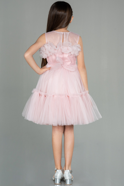 Abendkleid für Kinder Kurz Puder ABK1707