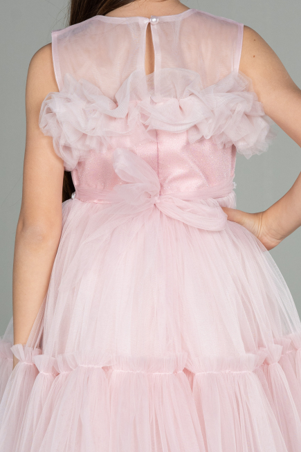Abendkleid für Kinder Kurz Puder ABK1707