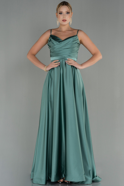 Abendkleid Lang Satin Türkis ABU1601