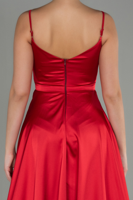 Abendkleid Lang Satin Rot ABU1601