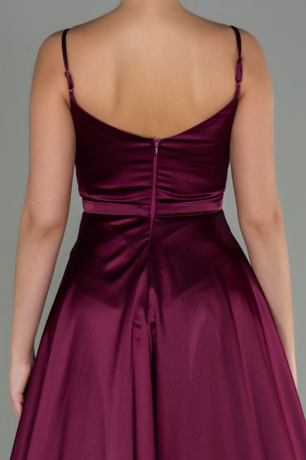 Abendkleid Lang Satin Pflaume ABU1601
