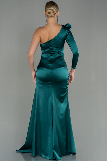 Abendkleid Lang Satin Smaragdgrün ABU2676