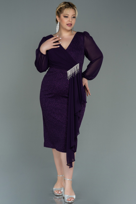 Kleider in Großen Größen Midi Violette ABK1726