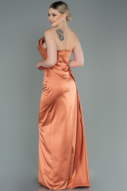 Lachs Abschlusskleid Lang ABU1724