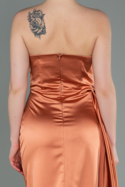 Lachs Abschlusskleid Lang ABU1724