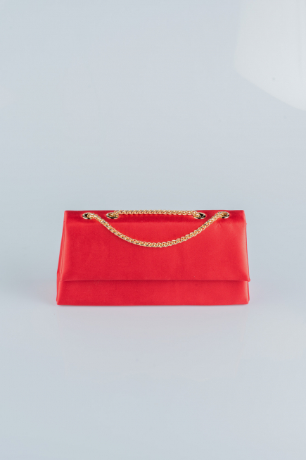 Abendtasche Satin Gold-Rot SH818