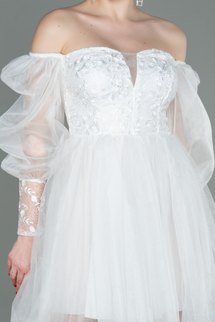 Partykleid Kurz Weiß ABK1745