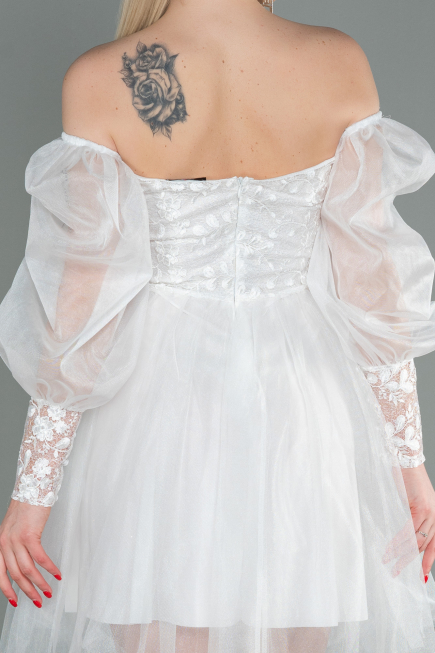 Partykleid Kurz Weiß ABK1745