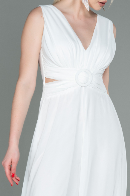 Weiß Partykleid Chiffon ABT075