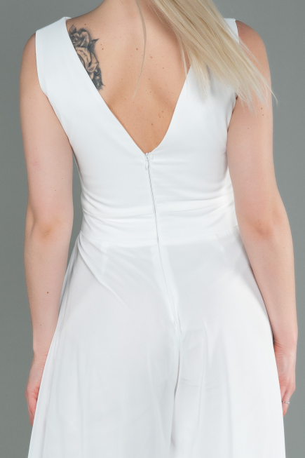 Weiß Partykleid Chiffon ABT075