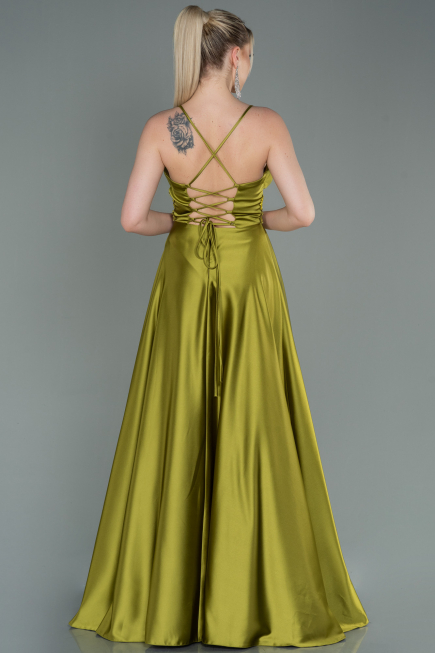 Pistaziengrün Abendkleid Satin Lang ABU2583