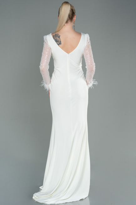 Abendkleid Lang Weiß ABU3008