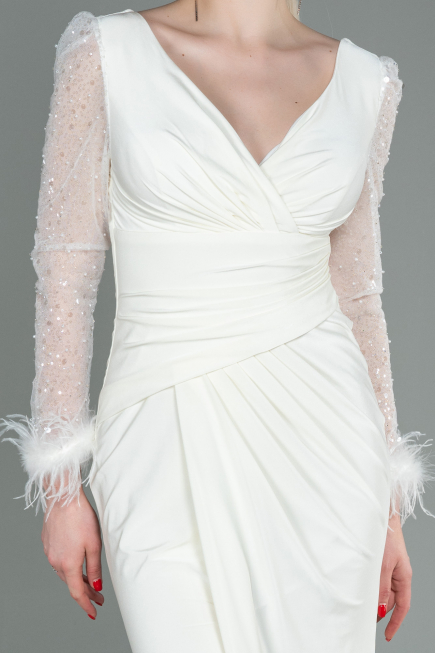 Abendkleid Lang Weiß ABU3008